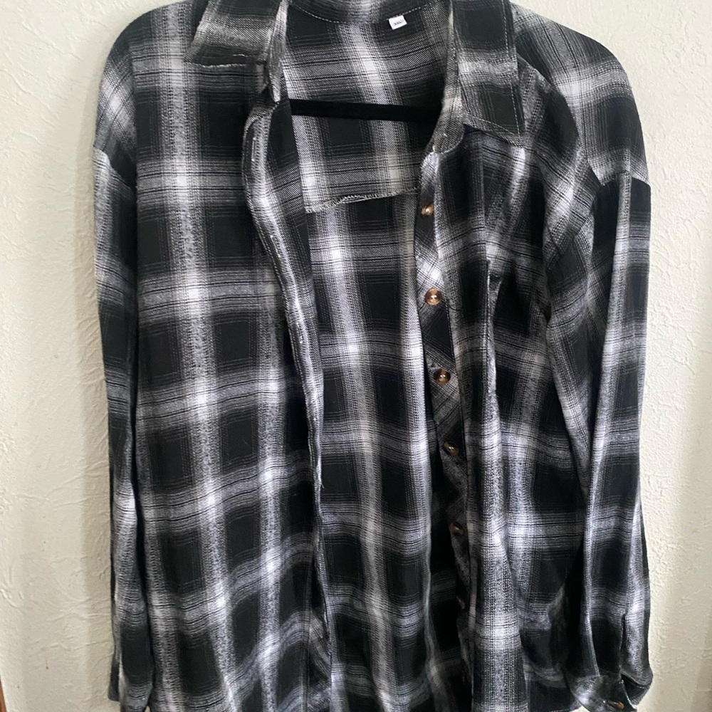 Black and White Plaid Shirt
